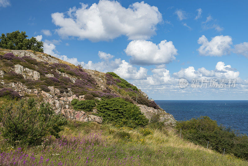 Rocky coastline of northern Skane in Sweden